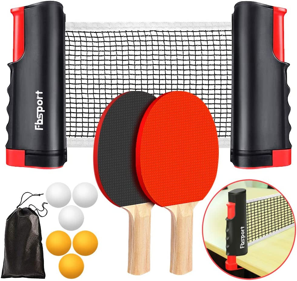 Portable Table Tennis Set with Retractable Net, Paddles, Balls, and Carry Bag for Indoor and Outdoor Use