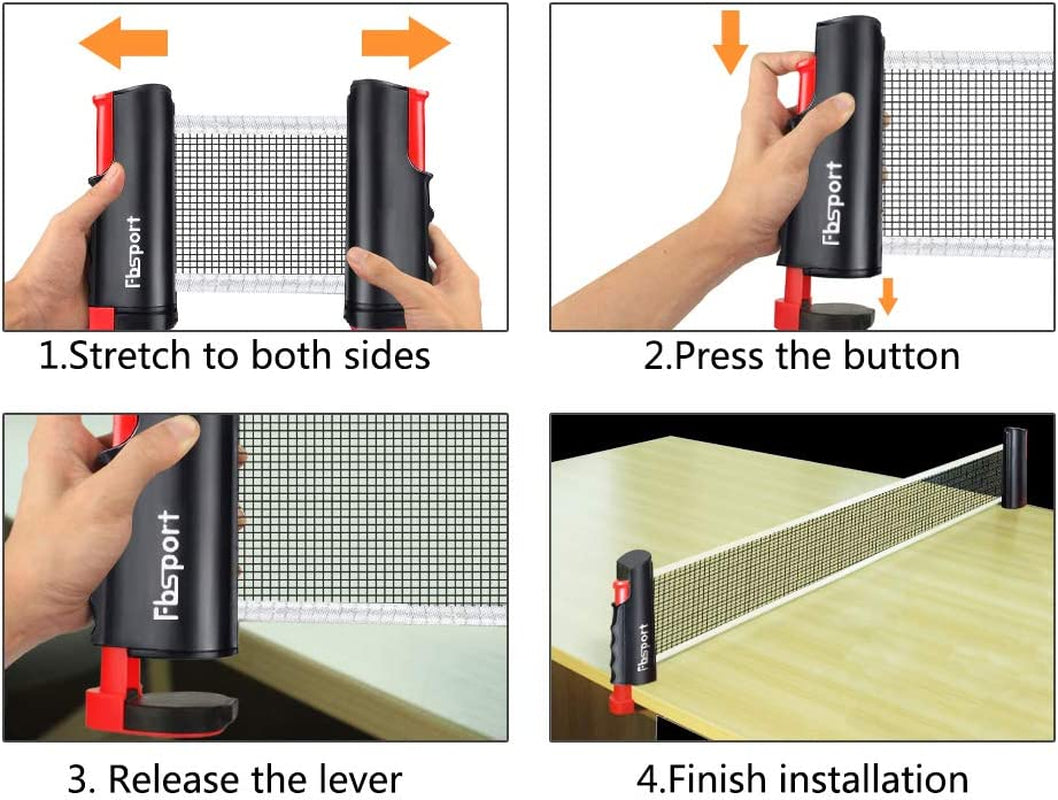 Portable Table Tennis Set with Retractable Net, Paddles, Balls, and Carry Bag for Indoor and Outdoor Use