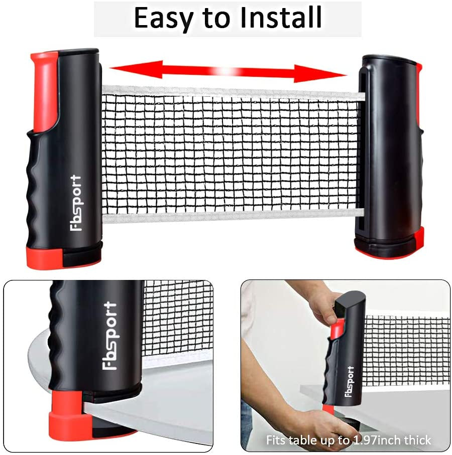 Portable Table Tennis Set with Retractable Net, Paddles, Balls, and Carry Bag for Indoor and Outdoor Use