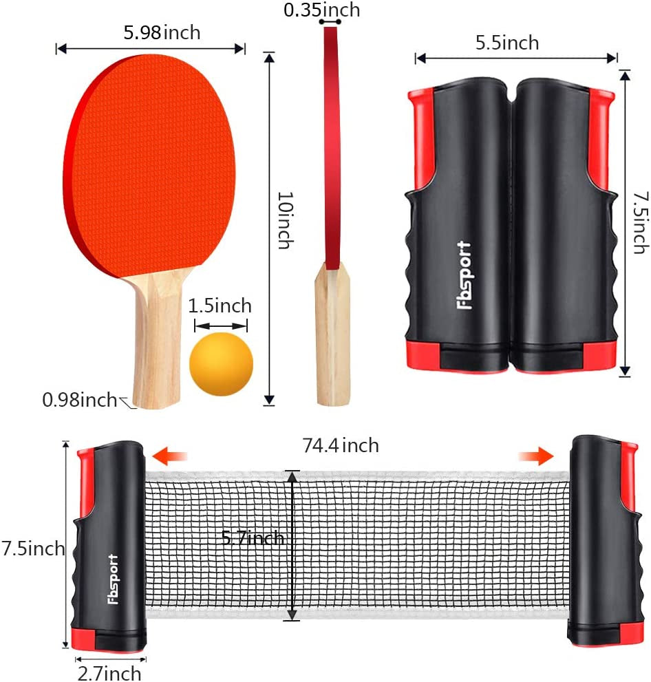 Portable Table Tennis Set with Retractable Net, Paddles, Balls, and Carry Bag for Indoor and Outdoor Use