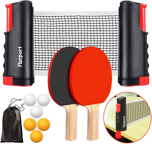 Portable Table Tennis Set with Retractable Net, Paddles, Balls, and Carry Bag for Indoor and Outdoor Use