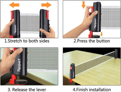 Portable Table Tennis Set with Retractable Net, Paddles, Balls, and Carry Bag for Indoor and Outdoor Use